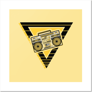 Boombox in Yellow & Black Posters and Art
